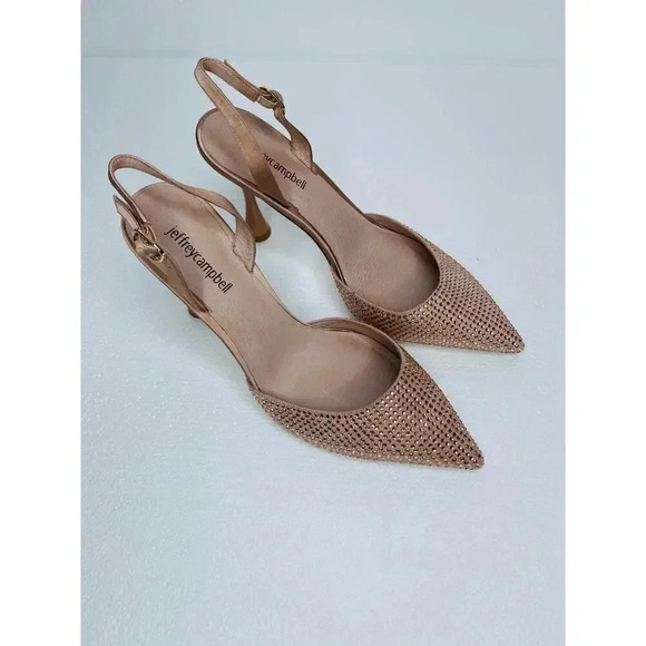 Jeffrey Campbell Zivote slingback pump heels size 8.5 embellished - Picture 3 of 11